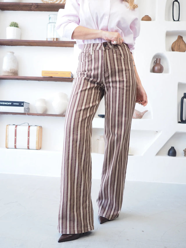 Jeans Wide Leg Riscas