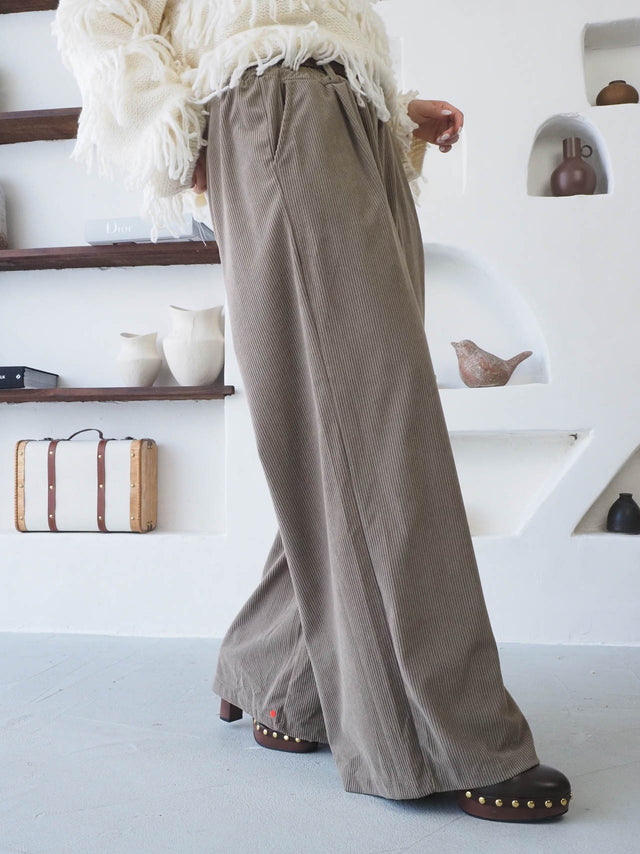 Calças de Bombazine Com Cinto