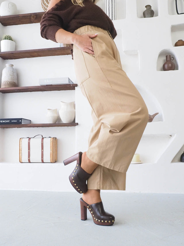 Pantalon ample en sergé