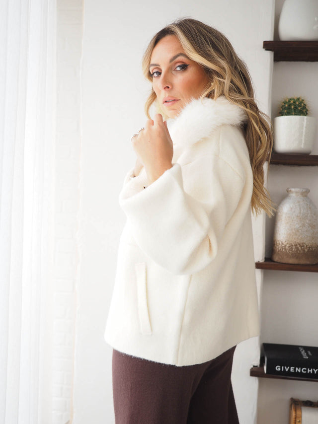 Thick Knit Jacket with Zipper