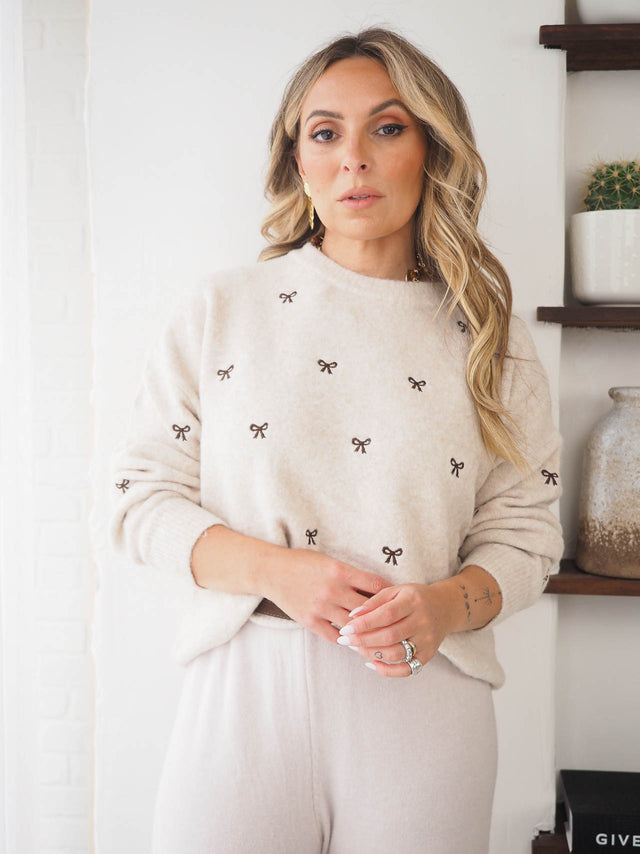 Camisola de Malha Com Laços