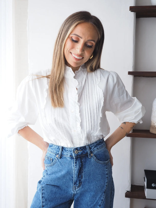 Camisa Algodão Com Folho