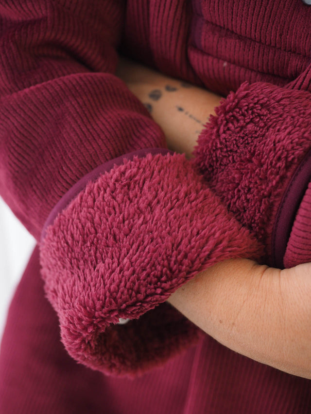 Corduroy Sweatshirt with Fur Lining