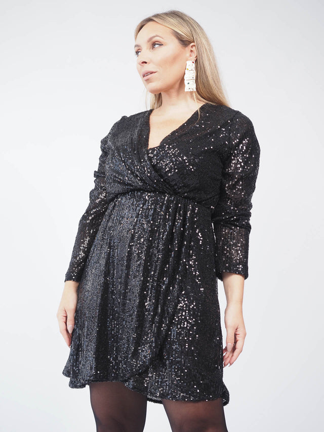 SHORT DRESS WITH SEQUINS