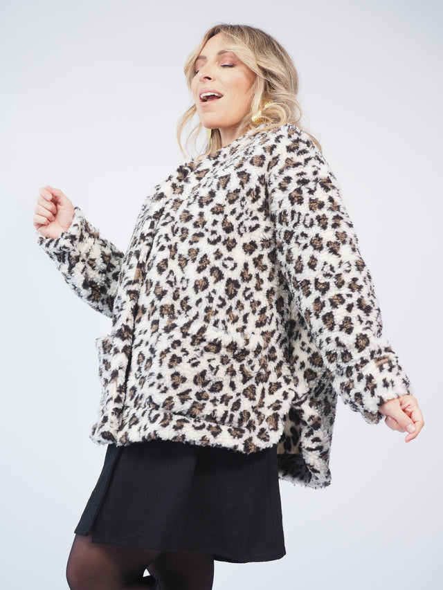 ANIMAL PRINT FUR JACKET