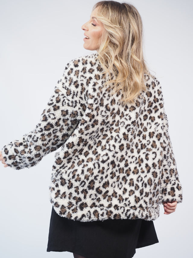 ANIMAL PRINT FUR JACKET
