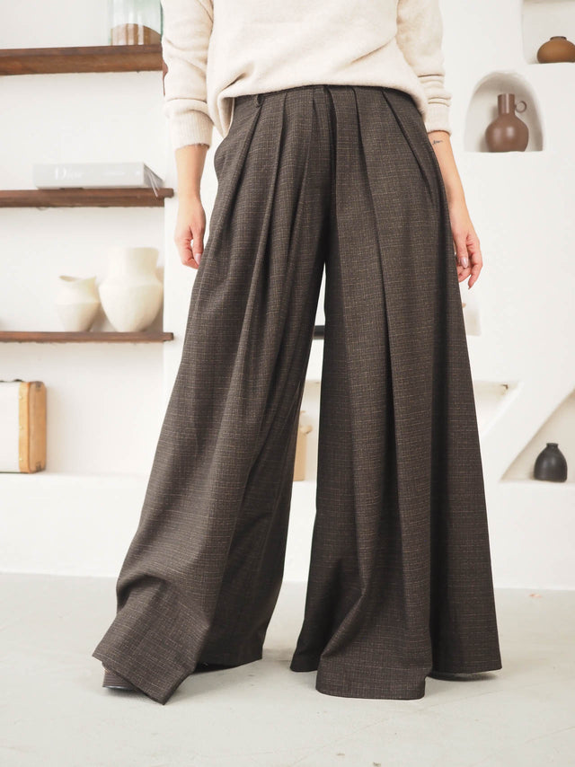 Calças Pantalona Xadrez