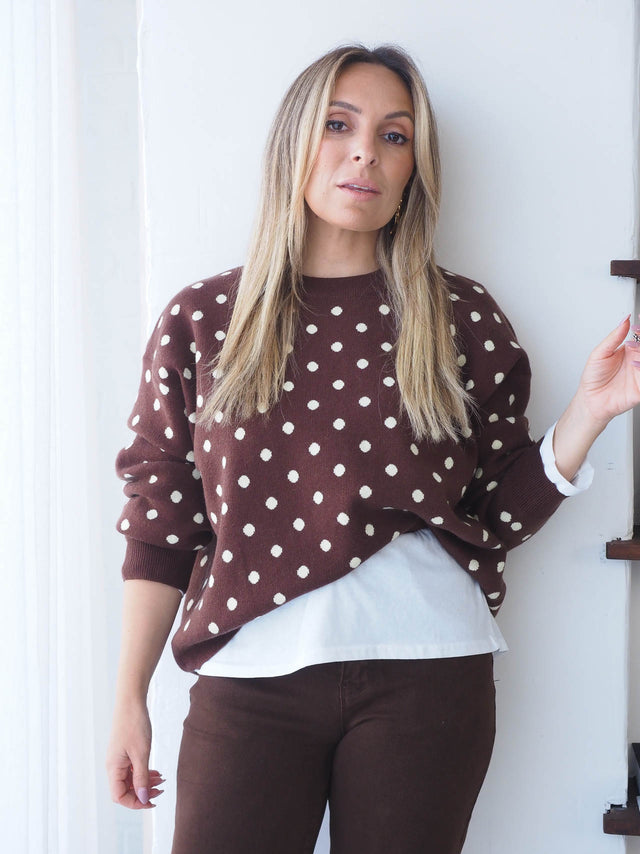 Polka Dot Knit Sweater