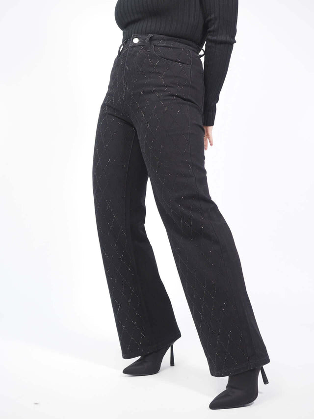 WIDE LEG TROUSERS WITH GLOSS