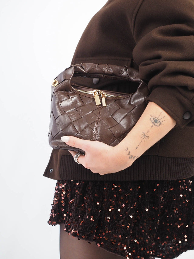 Mini Mala de Mão com Fechos Dourados