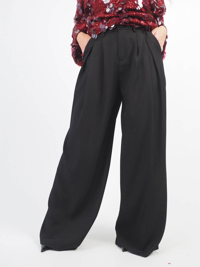 Pantalon large plissé