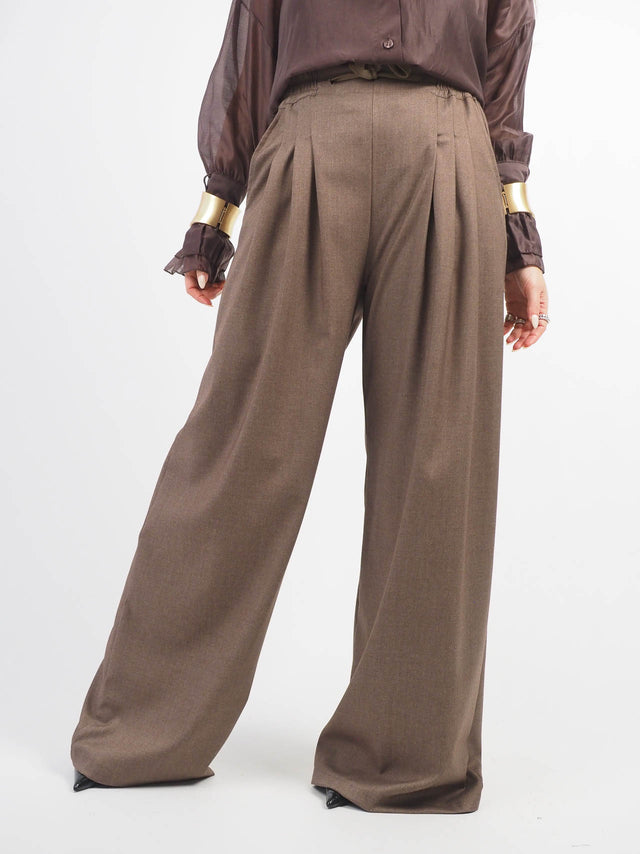 Pantalon large plissé