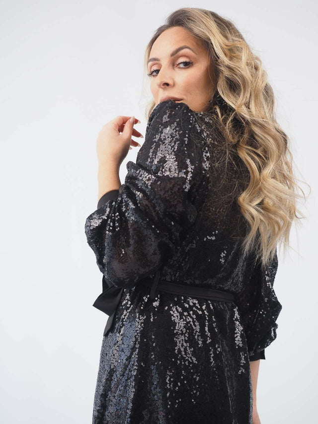 Vestido Camiseiro Transparente Brilho