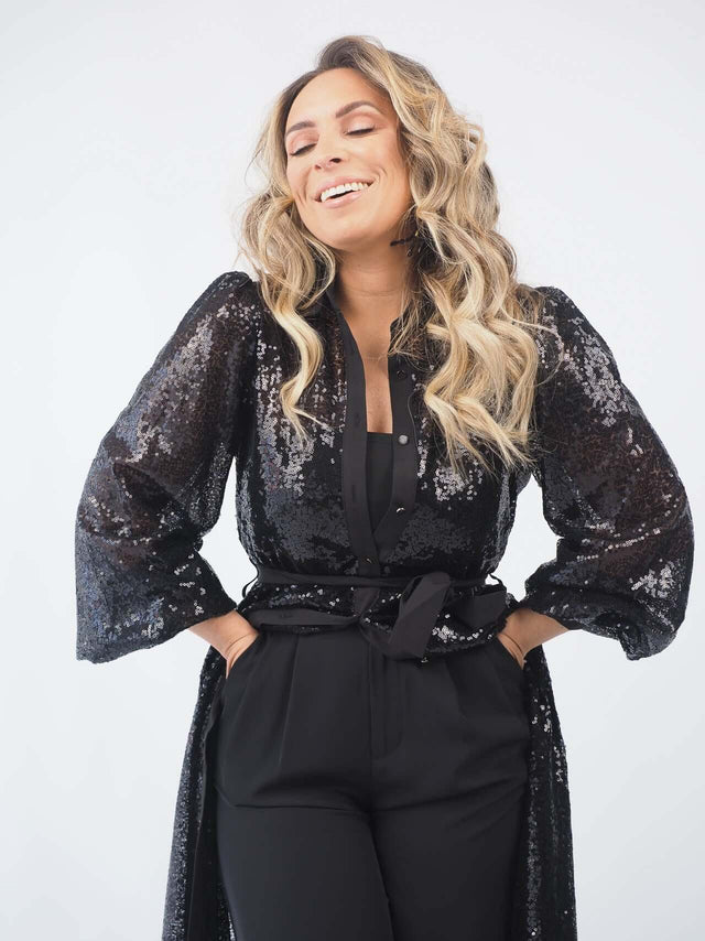 Vestido Camiseiro Transparente Brilho