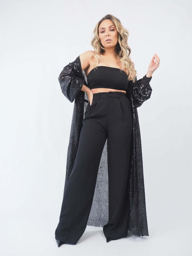 Vestido Camiseiro Transparente Brilho