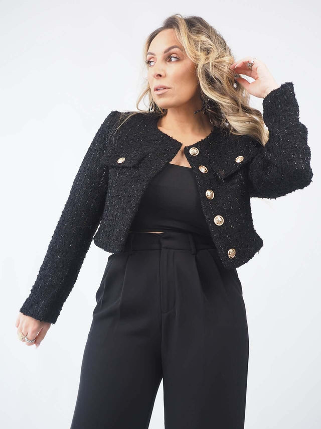 Manteau structuré court avec brillance