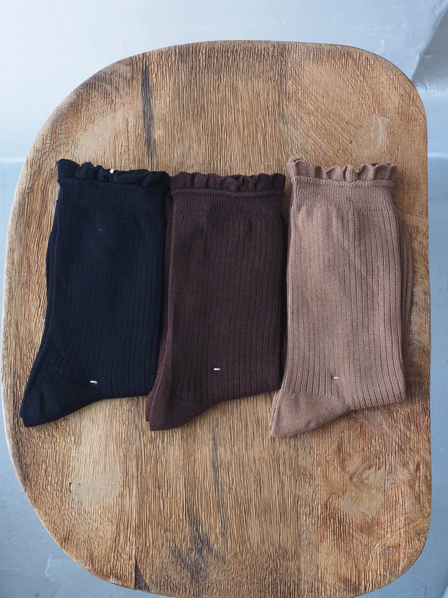 3 Pairs Ruffled Socks