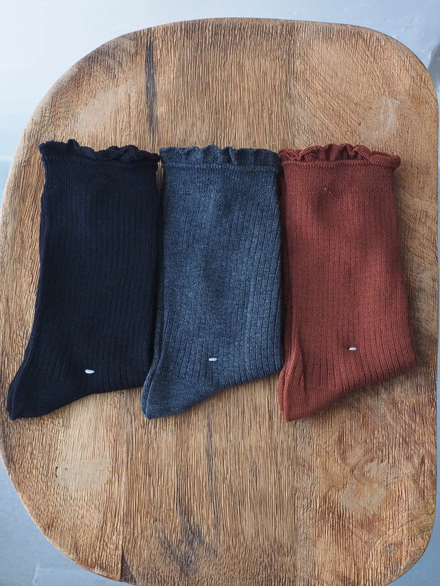 3 Pairs Ruffled Socks