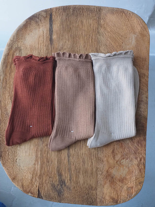 3 Pairs Ruffled Socks