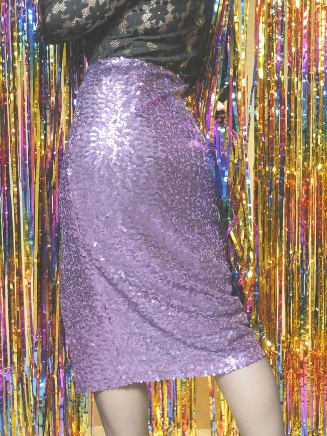 Saias: Saia com Lantejoulas | Black Peach Color: roxo Size: M | Outono / Inverno 2022