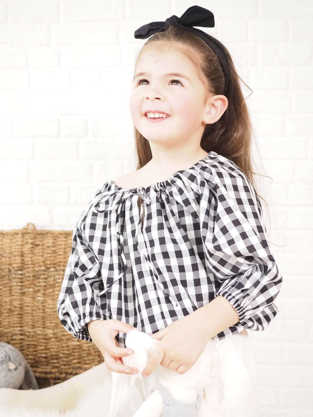 BLUSAS: Blusa Xadrez para Criança | Black Peach - Black Peach: 26.99 € | Cor / Color: preto | Tamanho / Size: 4, 5, 6 - Black Peach® - Primavera Verão 2024