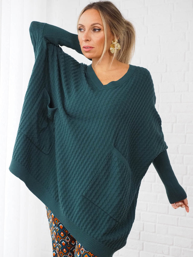 Malhas: Camisola de Malha Oversized para Mulher - Black Peach® Color: verde Size: TU | Outono / Inverno 2022