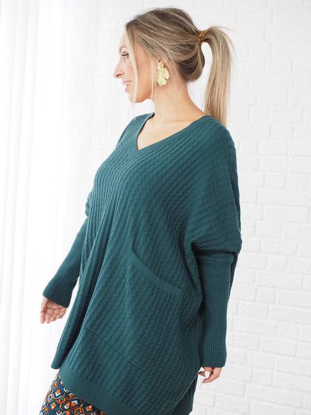 Malhas: Camisola de Malha Oversized para Mulher - Black Peach® Color: verde Size: TU | Outono / Inverno 2022