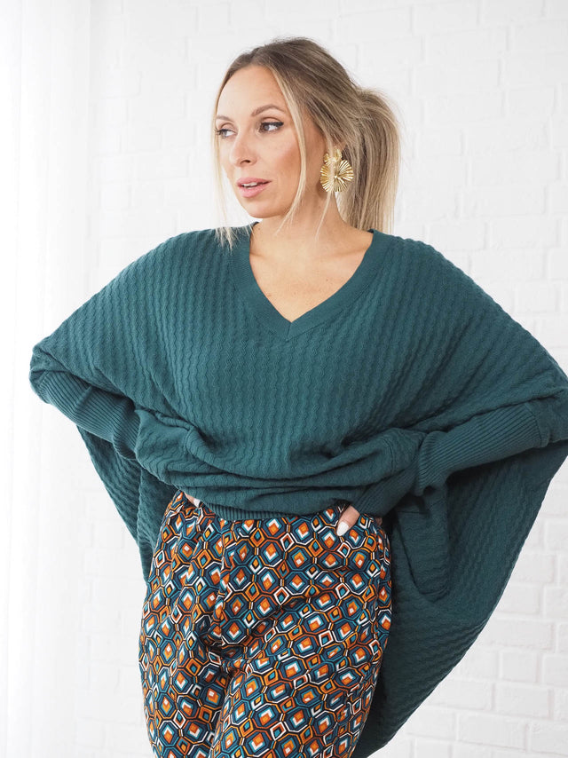 Malhas: Camisola de Malha Oversized para Mulher - Black Peach® Color: verde Size: TU | Outono / Inverno 2022