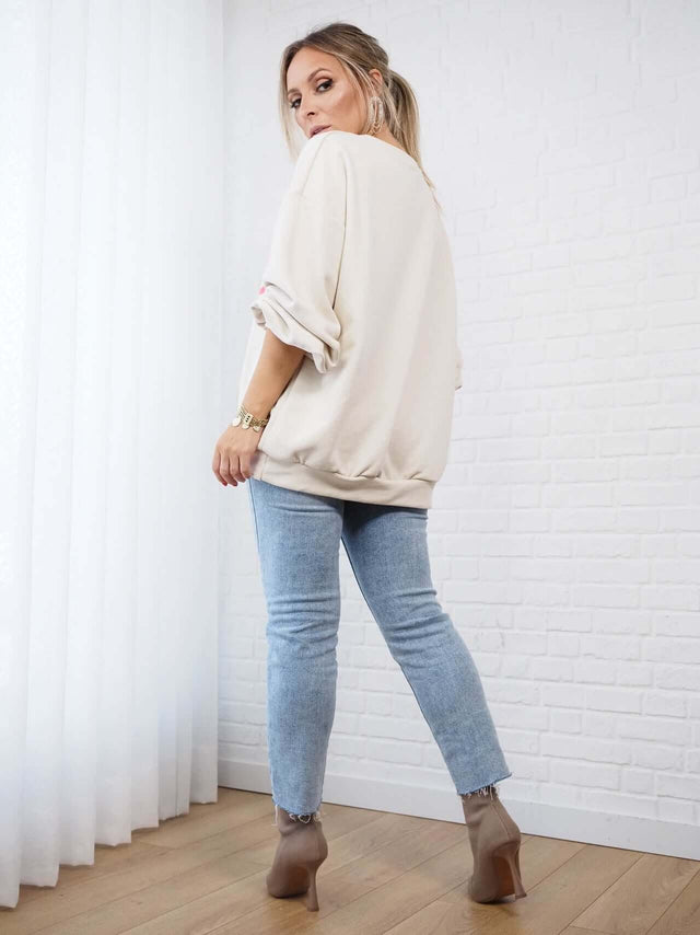 Sweatshirts: Sweatshirt para Mulher - Black Peach® Color: bege, preto Size: TU | Outono / Inverno 2022