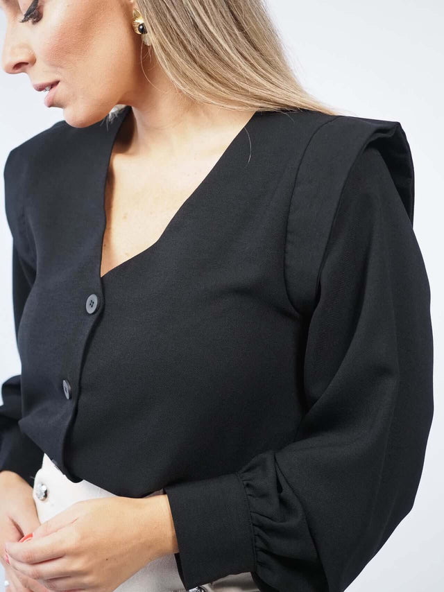 Camisas: Camisa Básica Preta para Mulher - Black Peach® Color: preto Size: S, M, L | Outono / Inverno 2022