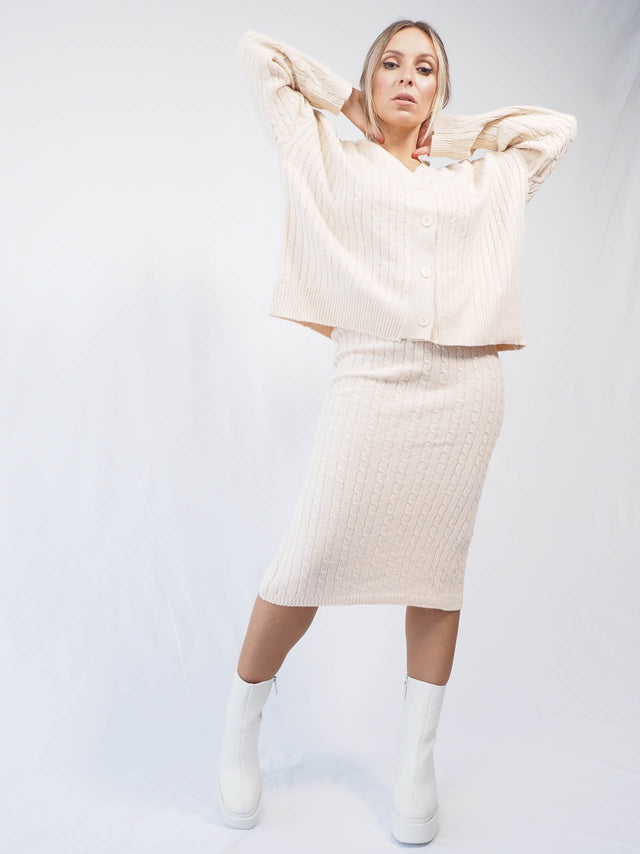 CONJUNTO: CONJUNTO DE MALHA Color: crú Size: S/M | Outono / Inverno 2022