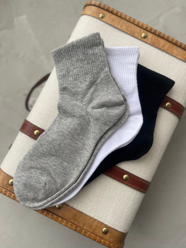 3 paires de chaussettes courtes en coton