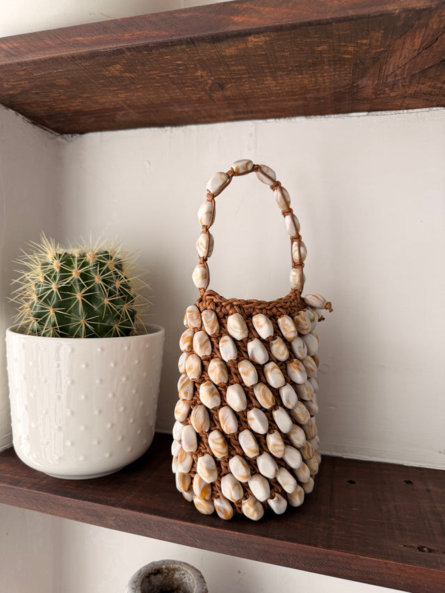 Mini Mala em Corda Com Pedras Naturais