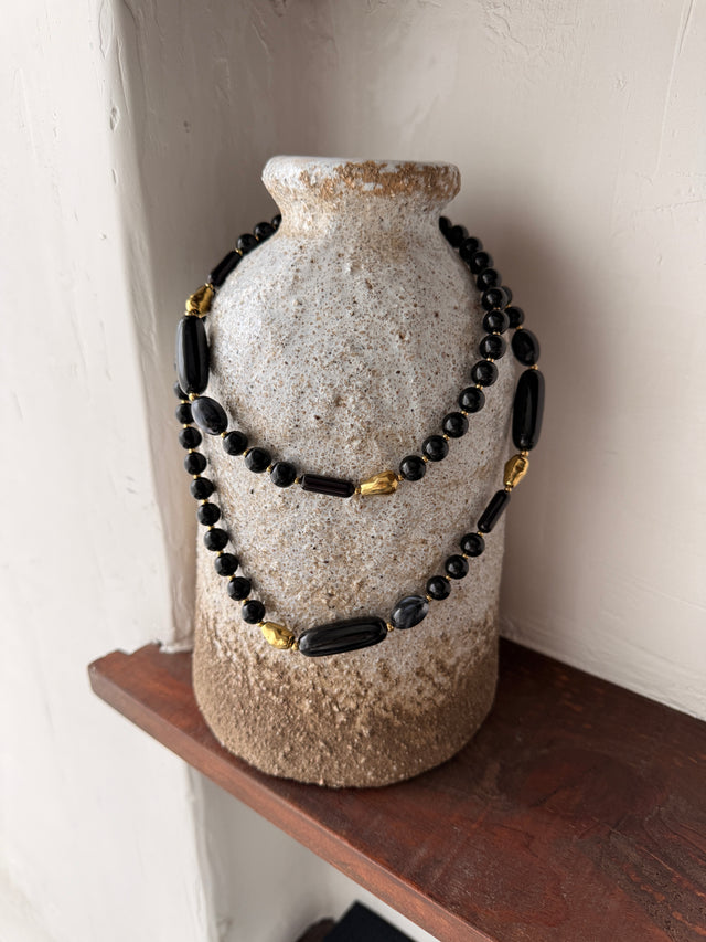 Long Resin Beaded Necklace