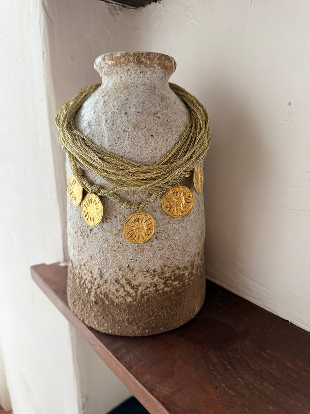 Multiple Mesh Necklace with Medals