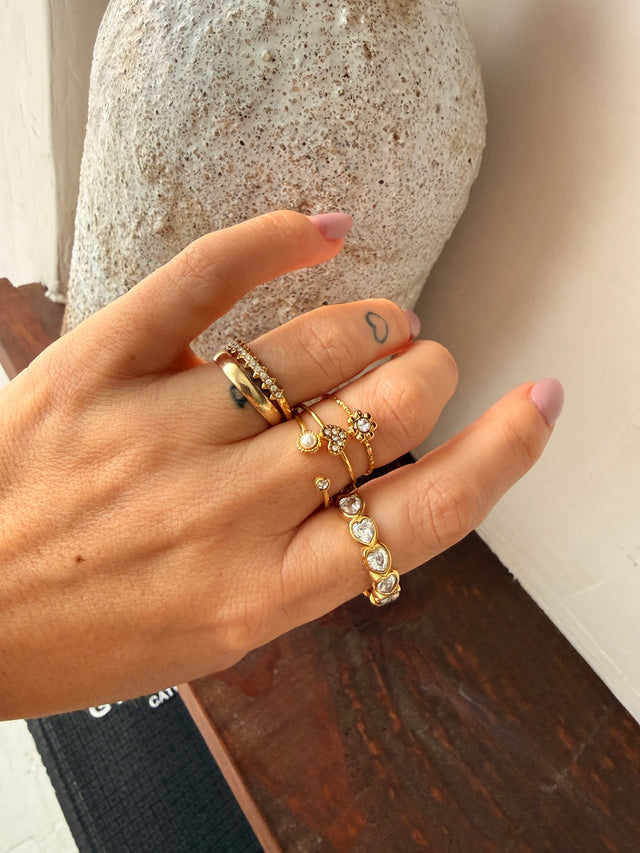 Anel Corações Brilhante