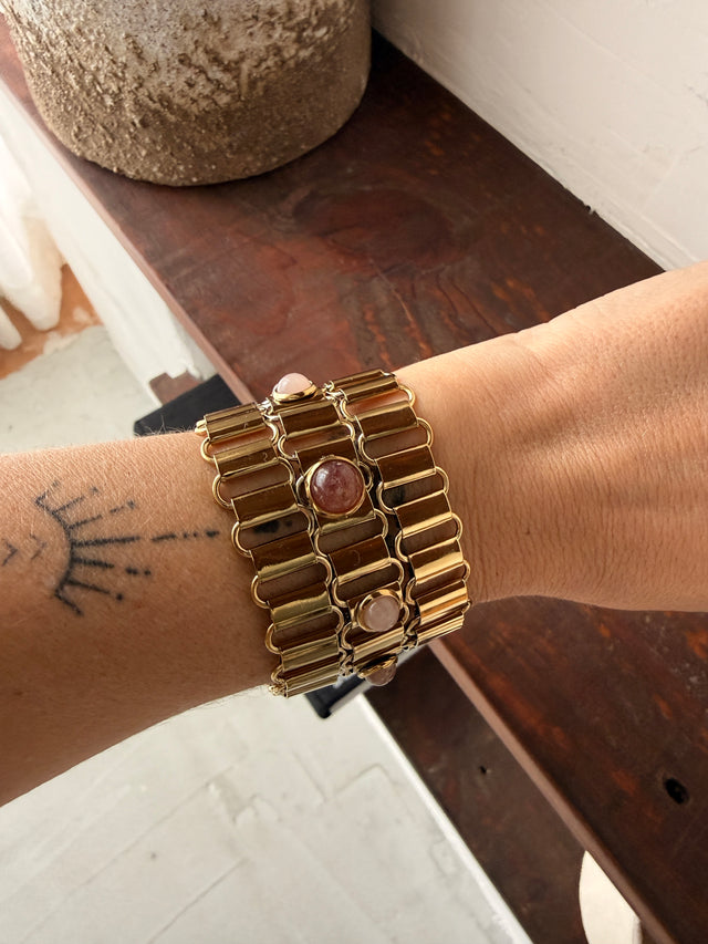 Pulseira Larga Com Pedras