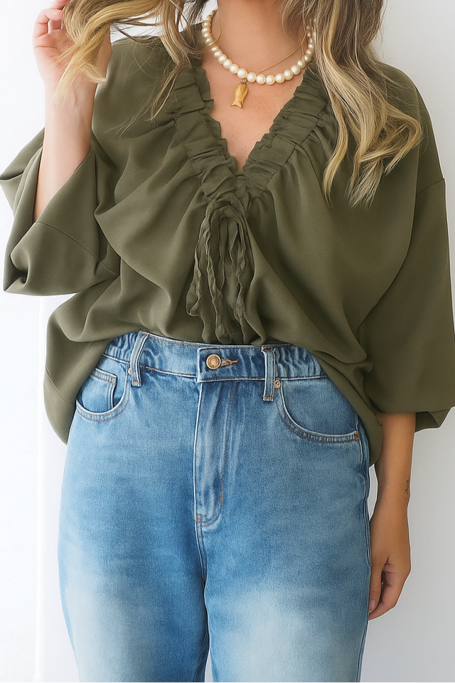 Blusa Com Drapeado