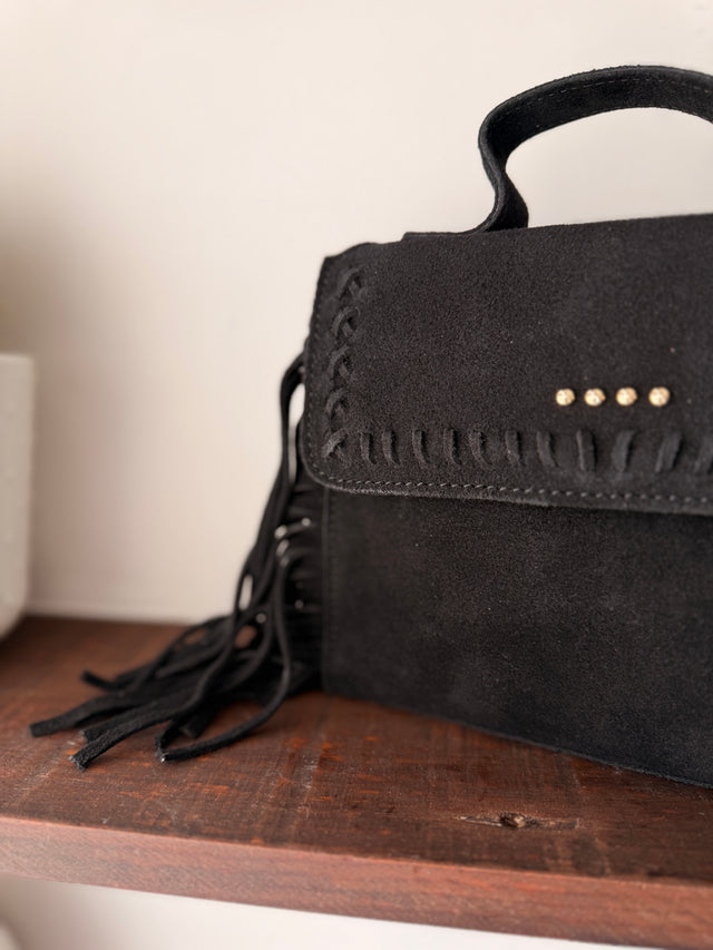 Suede Bag with Fringes