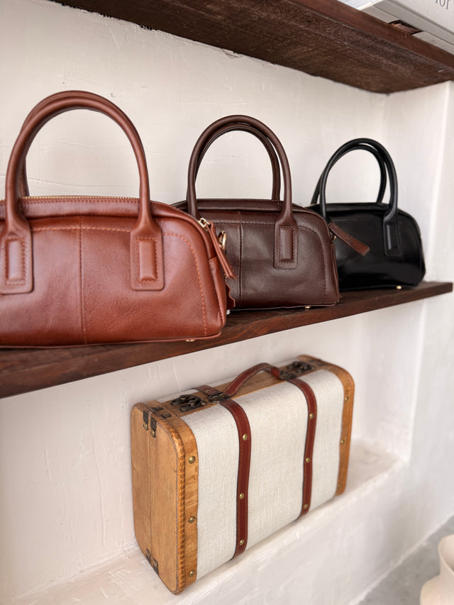 Mini Leather Bowling Suitcase