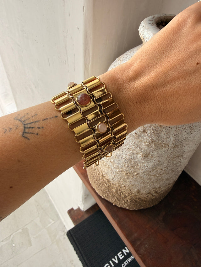 Pulseira Larga Com Pedras