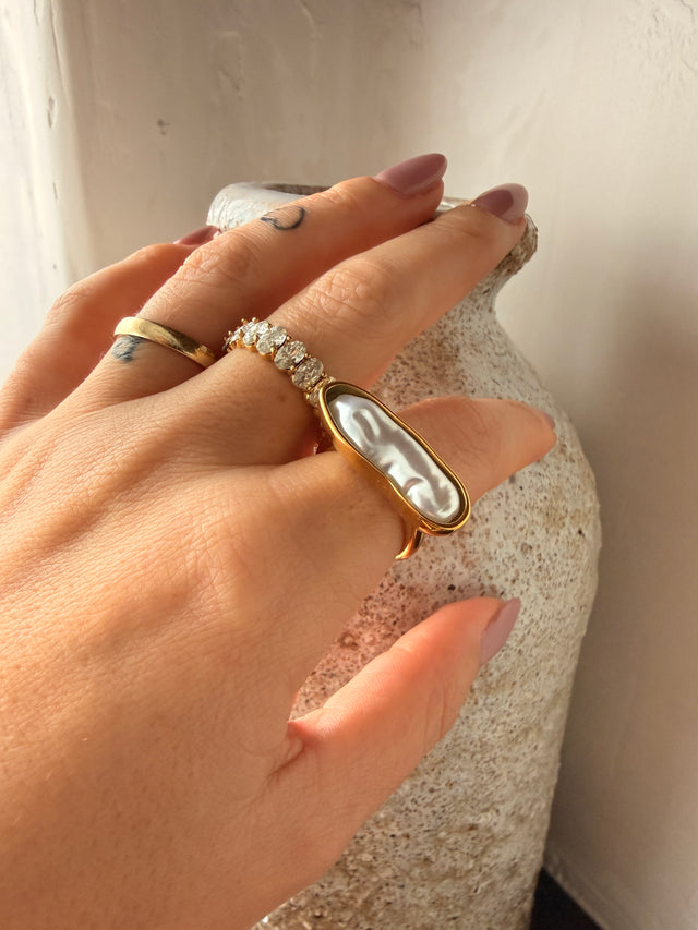 Anel Com Madre Pérola