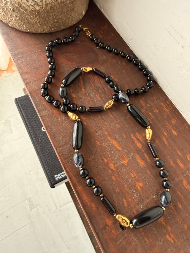 Long Resin Beaded Necklace