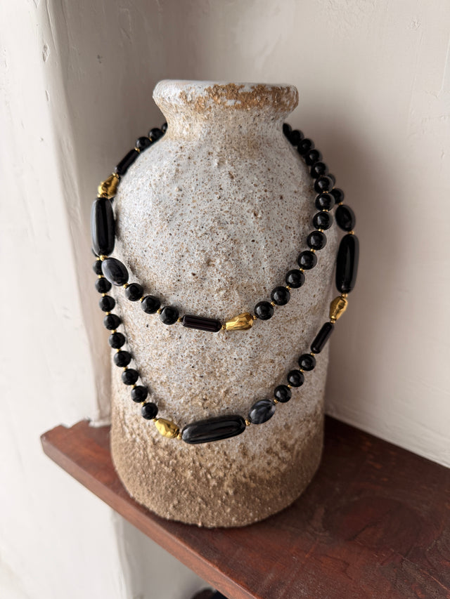 Long Resin Beaded Necklace