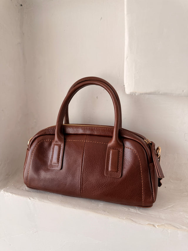 Mini Leather Bowling Suitcase