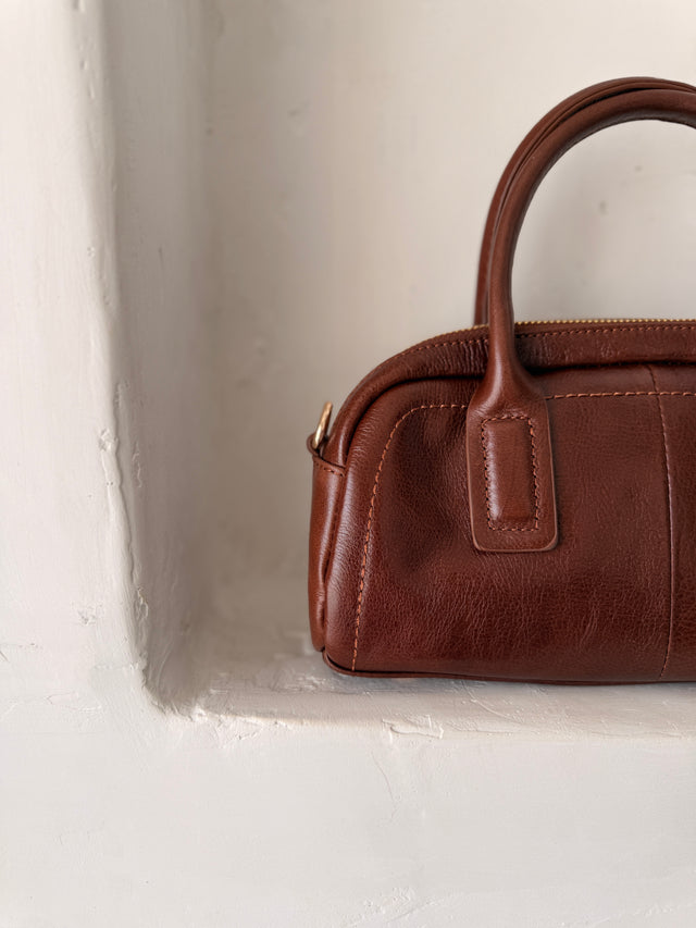 Mini Leather Bowling Suitcase