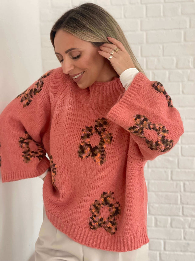 MESH SWEATER WITH PRINT