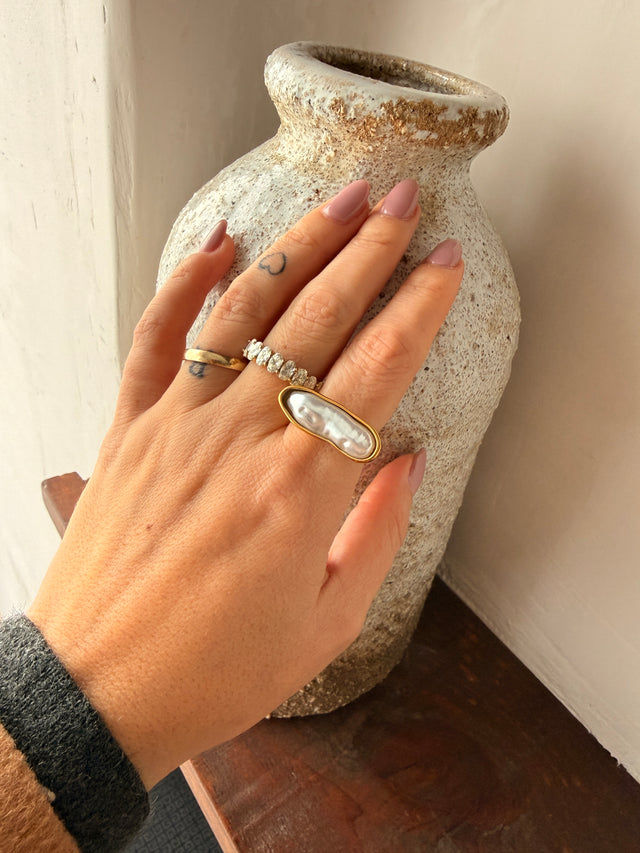 Anel Com Madre Pérola