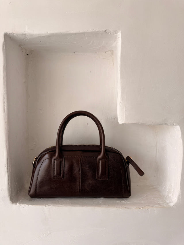 Mini Leather Bowling Suitcase