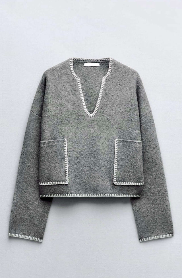 KNITTED SWEATER WITH POCKETS